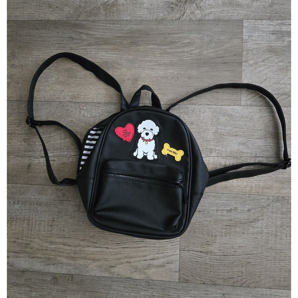MARC TETRO Bichon Fries Black Small Backpack Adjustable Straps Pre-owned